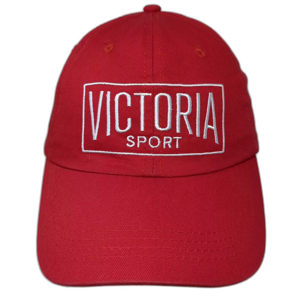 Victoria Sport Red White Embroidered Baseball Cap One Size Adjustable Hat Cotton